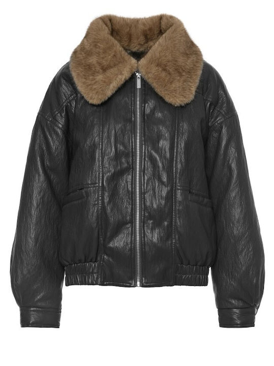 Damen-Bikerjacke Schwarz