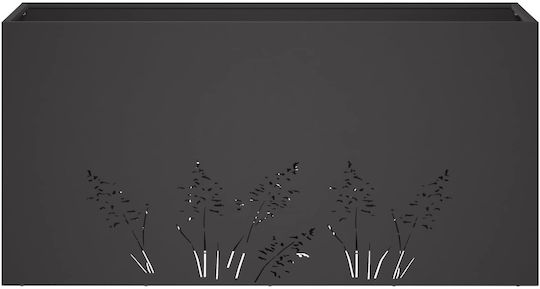 vidaXL Garden Metal Planter Black 100x30x49 cm