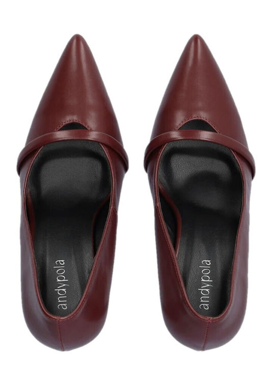 Pointed Toe Heels With Burgundy Stiletto Heel