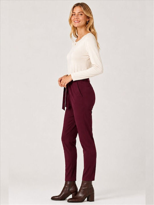 Damen Stoffhose Burgunderrot T26211-BURGUNDERROT