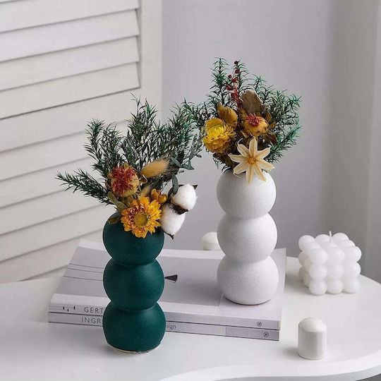 SteweHome Decorative Concrete Vase White