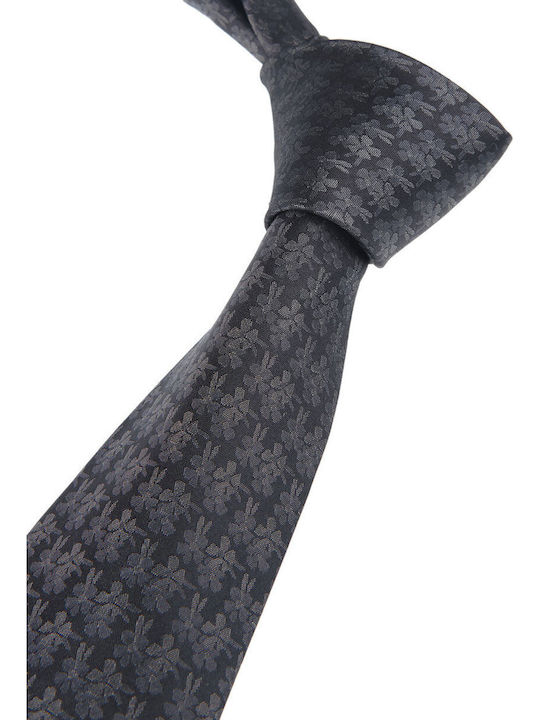 Manetti Herren-Seidenkrawatte mit Muster in Grau