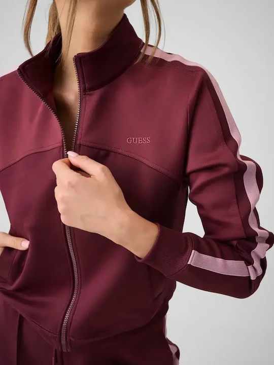 Women's Athletic Burgundy Cardigan