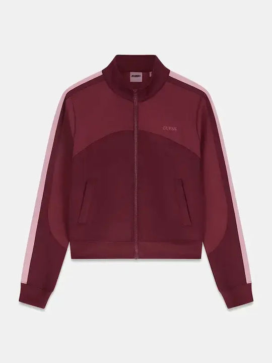 Women's Athletic Burgundy Cardigan