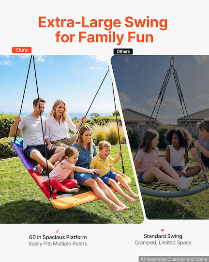 Vevor Hanging Metal Swing 149x77 cm Multicolour