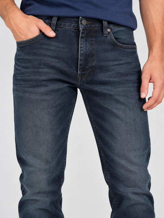 Men’s Stretch Denim Pants Straight Dark Blue