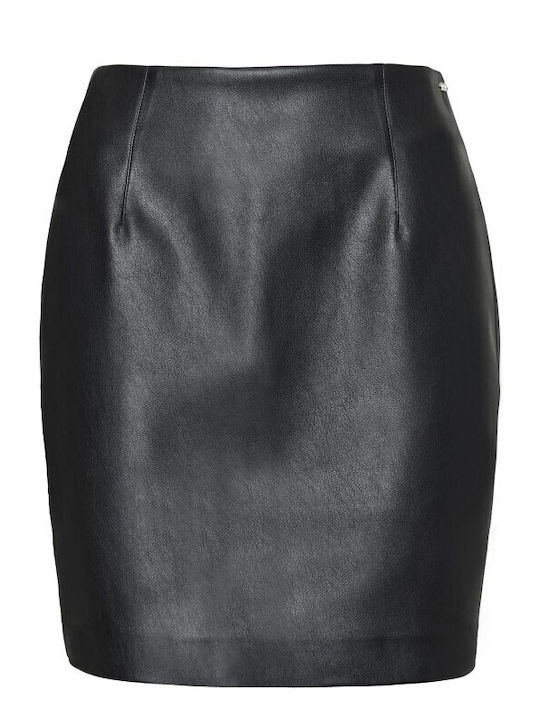 Δερμάτινη Ψηλόμεση Mini Φούστα Black