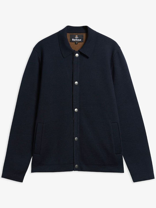 Florcombe Men's Knitted Cardigan with Buttons Navy Blue