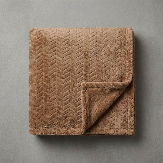 Sidirela Zigzag Διπλή 200x220εκ. Καφέ Sidirela Zigzag Διπλή 200x220εκ. Καφέ