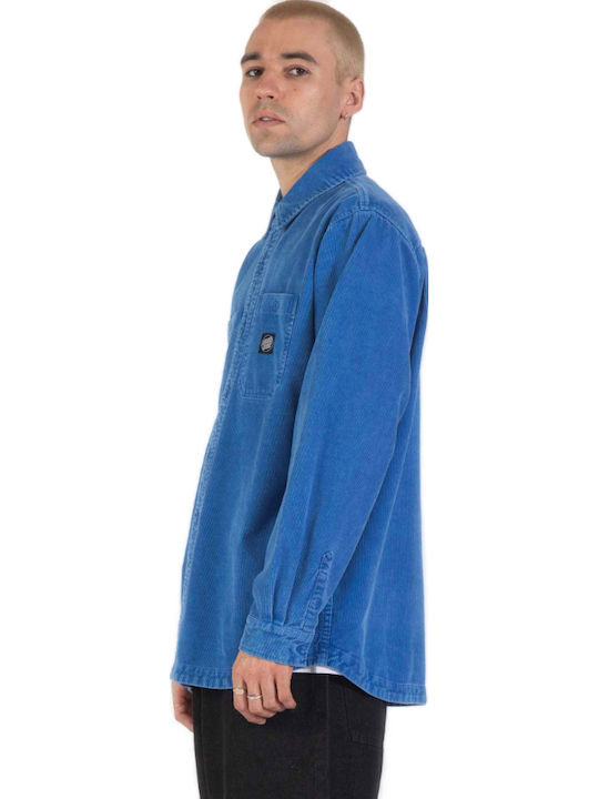 Jimi Long Sleeve Corduroy Overshirt in Regular Fit Sapphire