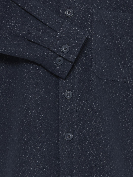 Long Sleeve Denim Overshirt Dark Blue