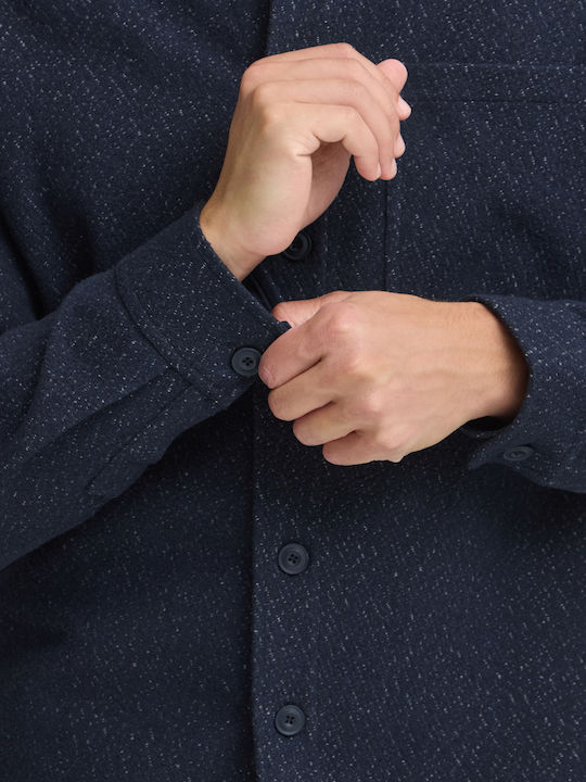 Long Sleeve Denim Overshirt Dark Blue
