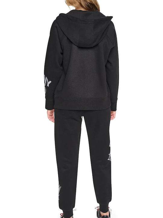 Damen-Strickjacke mit Reißverschluss Schwarz