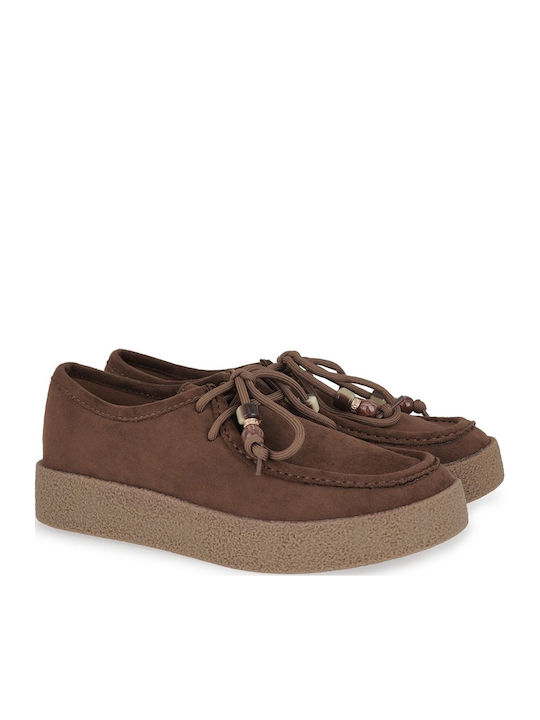 Suede Γυναικεία Μοκασίνια σε Ταμπά Χρώμα