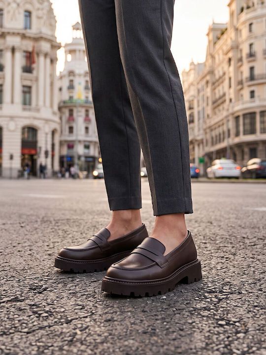 Leather Women's Moccasins in Brown