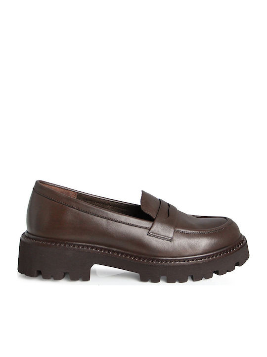Leather Women's Moccasins in Brown