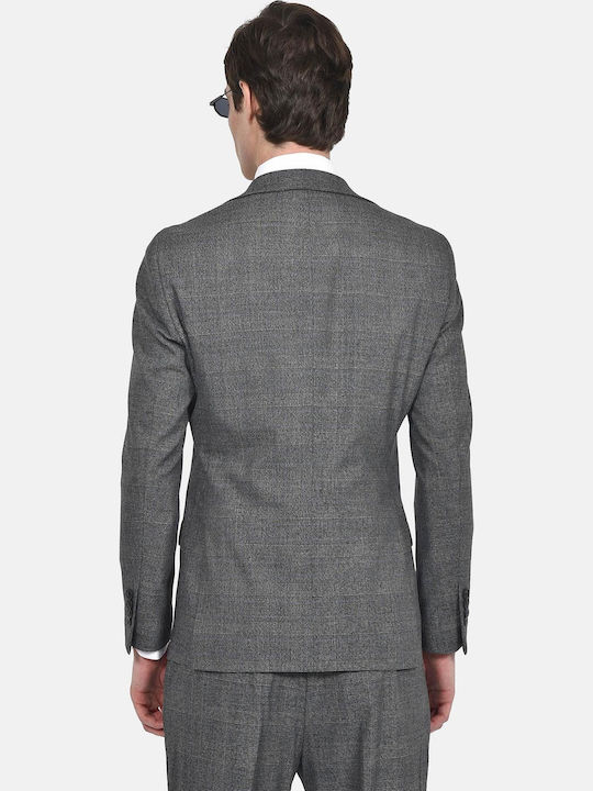 Winter Men's Suit with Vest Slim Fit Dark Grey