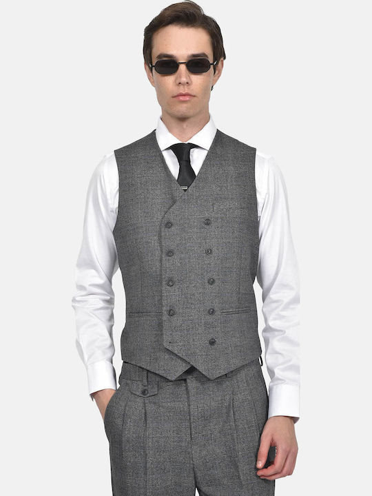 Winter Men's Suit with Vest Slim Fit Dark Grey
