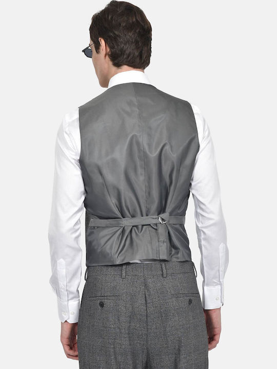 Winter Men's Suit with Vest Slim Fit Dark Grey