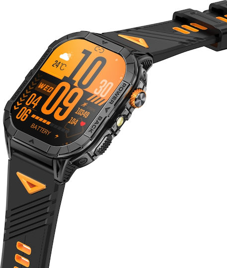 Microwear Smartwatch K70a Μαύρη Κάσα Μαύρο Λουρί Σιλικόνης
