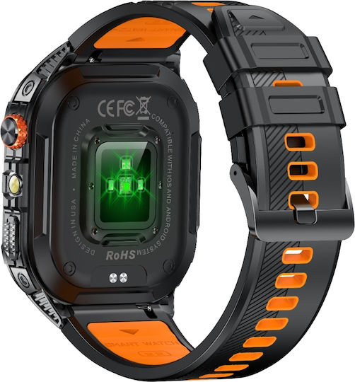 Microwear Smartwatch K70a Μαύρη Κάσα Μαύρο Λουρί Σιλικόνης