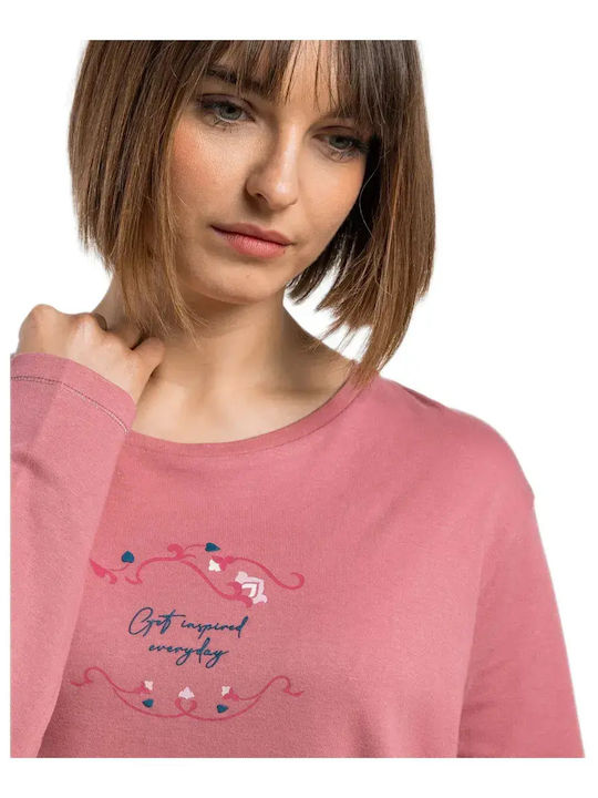 Admas Winter Women's Pink Garden Get Inspired Pyjama Set