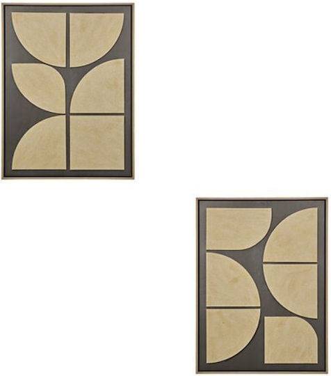 3D Relief Decorative Painting Geometric Design 60x80 Cm Aria Trade