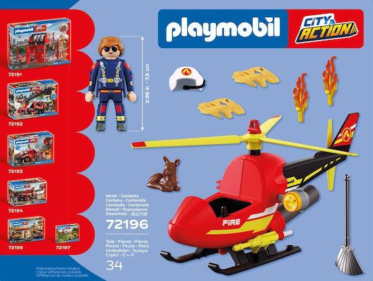 Playmobil City Action Fire Helicopter for 4 Years Old