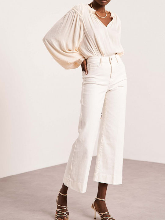 Women's Flared White Jeans