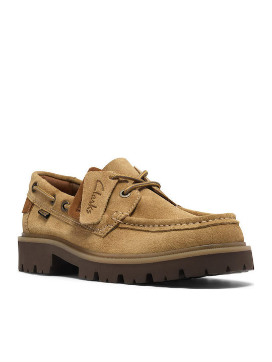 Cleyhill Boat Suede Ανδρικά Boat Shoes σε Μπεζ Χρώμα