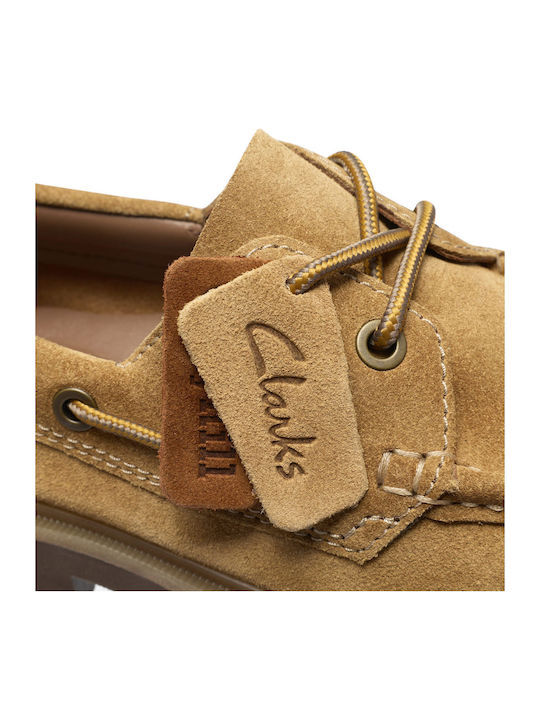Cleyhill Boat Suede Ανδρικά Boat Shoes σε Μπεζ Χρώμα