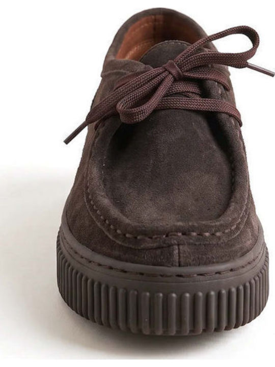 Damen-Oxfords aus Wildleder in brauner Farbe