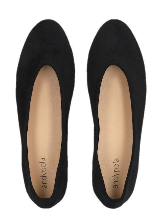 Spitze Pumps mit niedrigem Absatz Schwarz