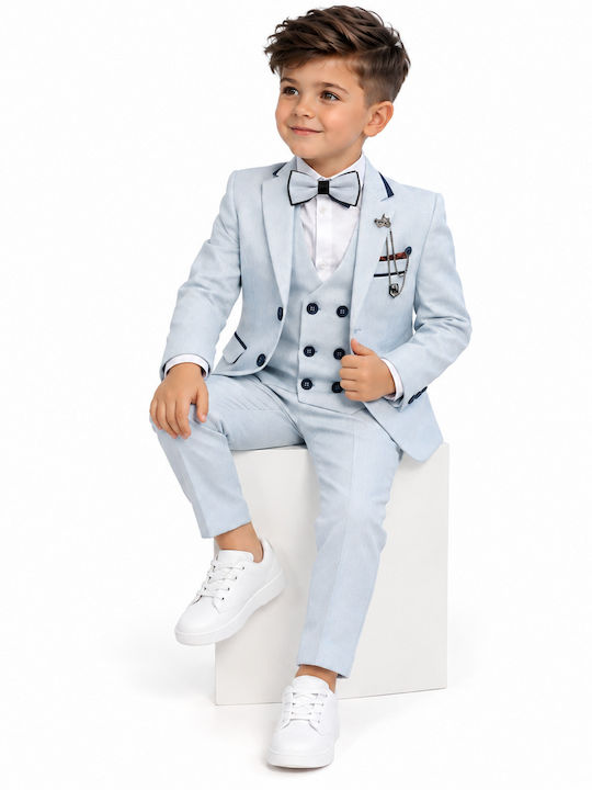 TakTakBaby Grey Baptism Suit for Boy 5 Pieces
