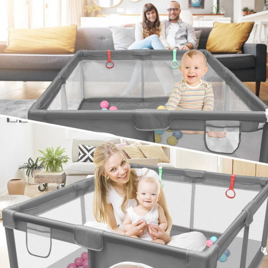 Playpen Children Happykid 4 Rings Lifting Protective Net Zipper Door Dimensions 120x120x65cm