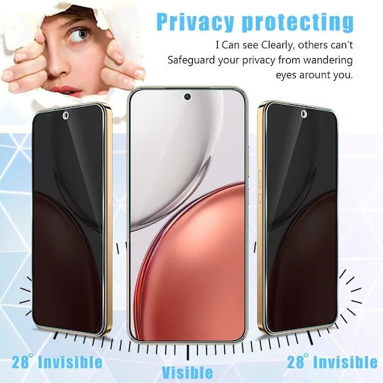 Folie de protecție Screen Protector Honor 600 Smart Anti-Spy Ultra HD 9H, Instalare Ușoară, Set 111D, Sticker pentru Intimitate