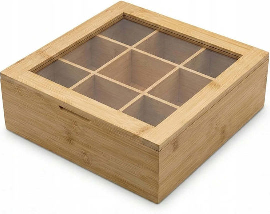 Excellent Houseware Κουτί για Τσάι με Καπάκι Ξύλινο