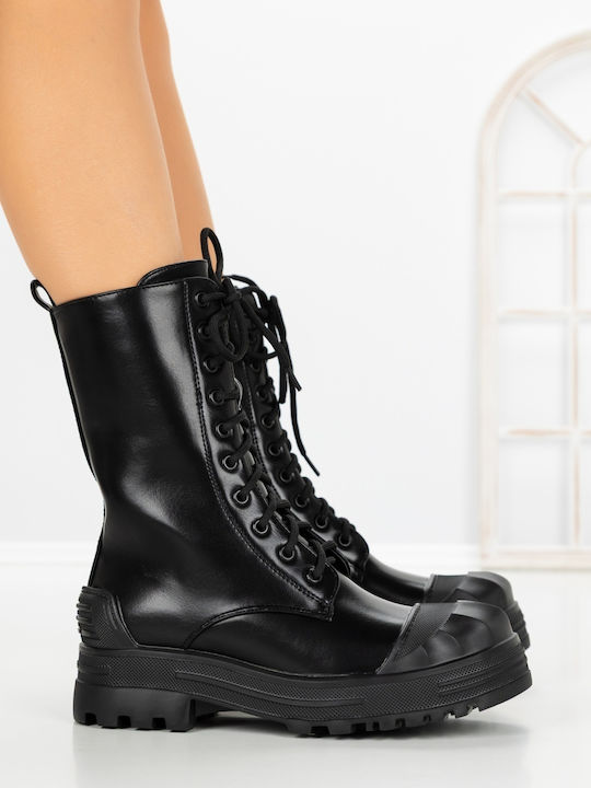 Women's Ankle Boots with Mid Heel Black