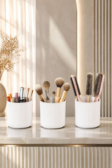 SteweHome Cutie de Organizare a Cosmeticelor cu Separatoare Albă 3 Bucăți