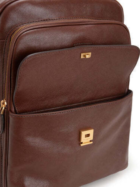 Leather Women's Backpack / Shoulder Bag Brown