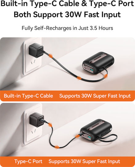 Joyroom JR-L012 Ultra Powerbank 20000 mAh 45 W mit USB-A- und USB-C-Anschluss Schwarz