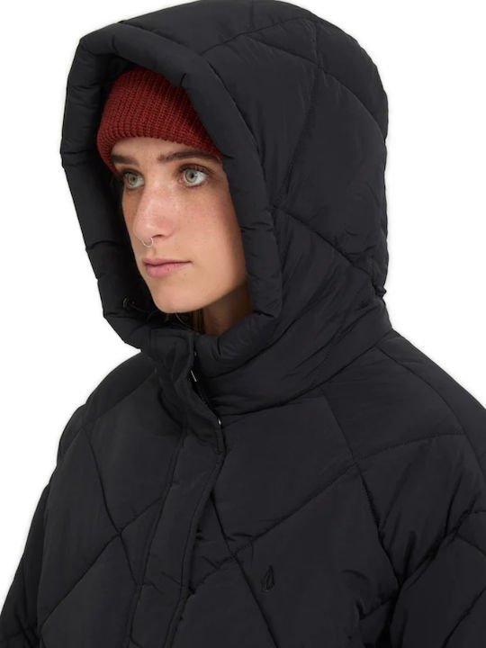 Out Of Boxy Късо Дамско Водоустойчиво Puffer Яке за Зима Black