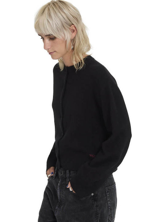 Ozzy Long Women's Knitted Cardigan Black