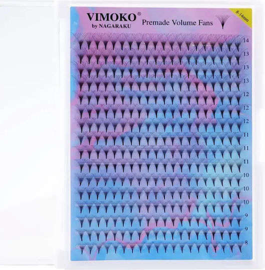 Eyelash Extensions Mix 10d 0.07 Premade Vimoko By Nagaraku 320 Fans 8-14 Mm