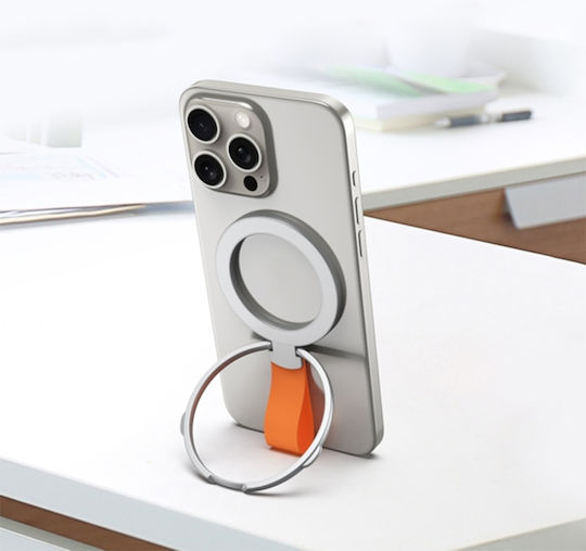 Магнитна Поставка MagSafe Въртящ се Пръстен за Телефон Черен + Оранжев
