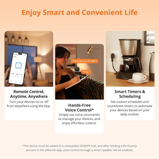Sonoff Smart Μονόπριζο με Διακόπτη