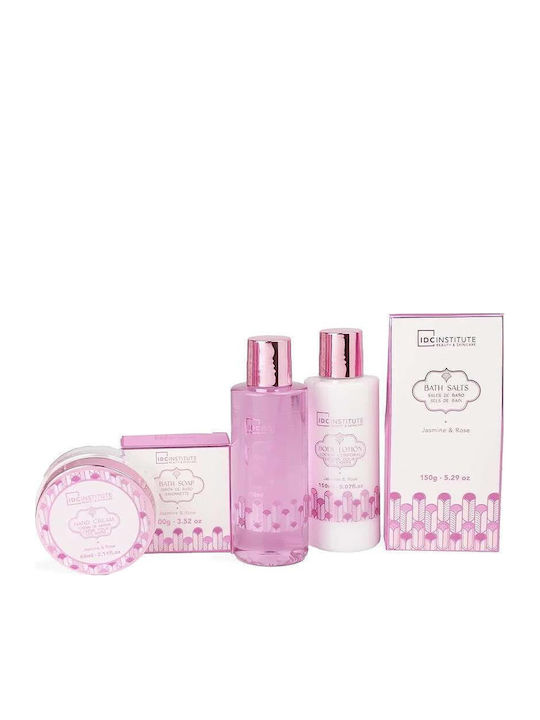 IDC Institute Scented Bath Rose Basket Cherry Blossom Body Cleaning Skin Care Set 6pcs