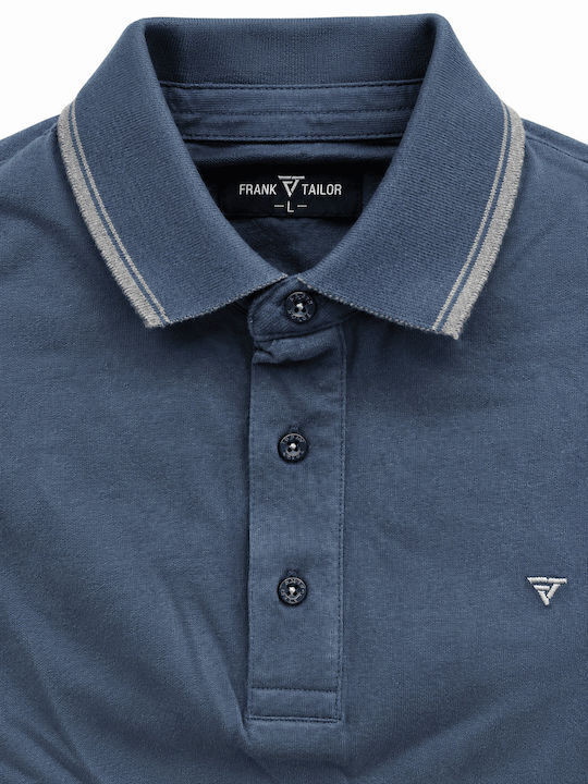 Langarm-Poloshirt Marineblau