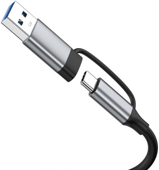 Wozinsky 8-Port USB 3.0 Hub with USB-A / USB-C Connection Grey