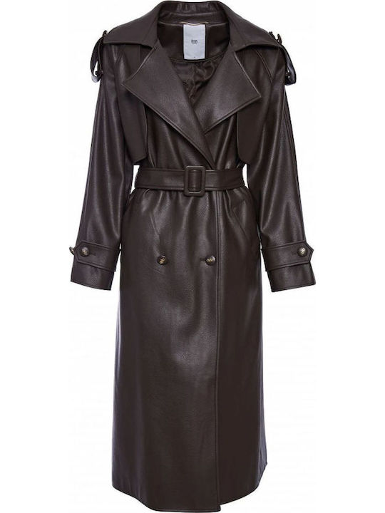 Brown Leather Women's Gabardine